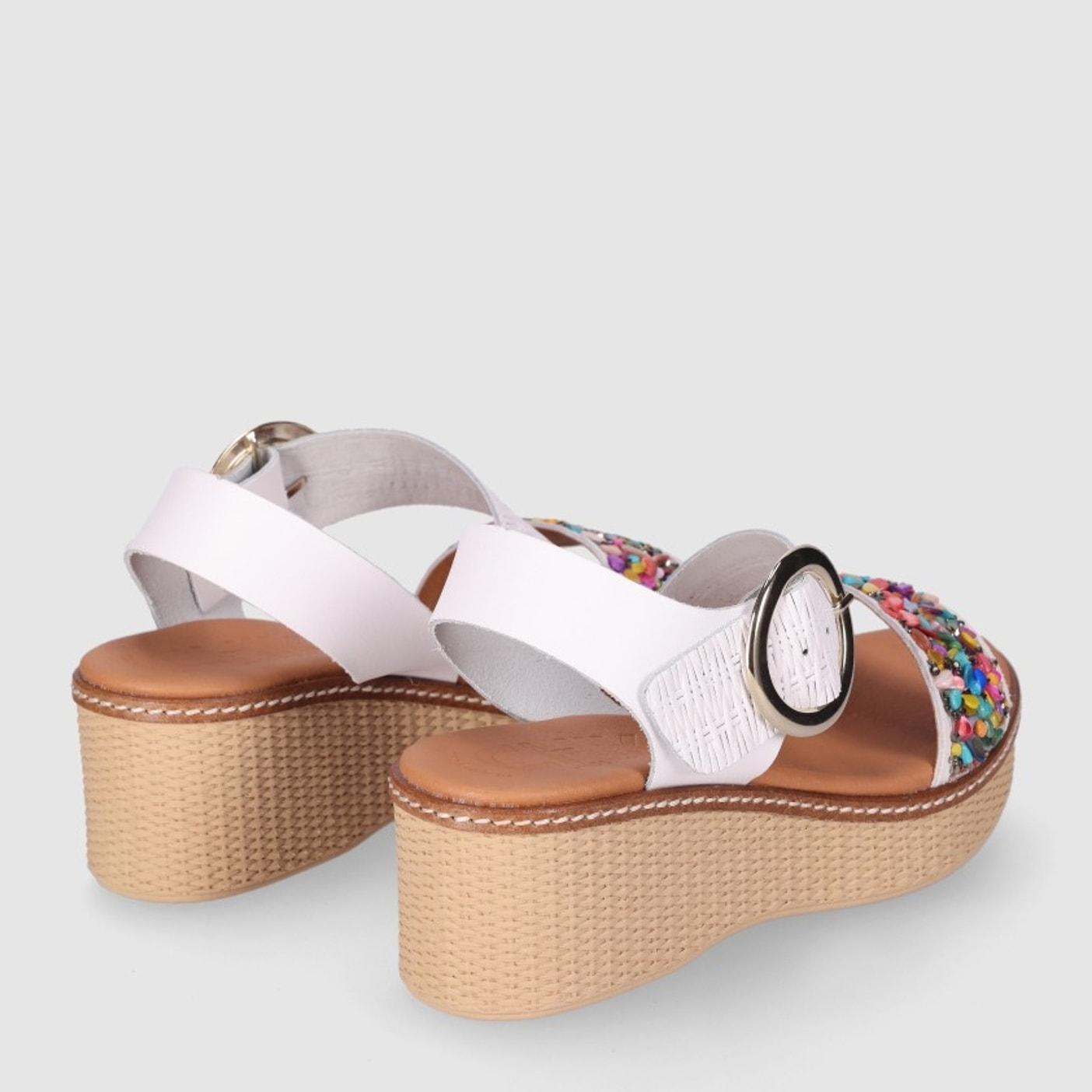 Sandalias de Piel - Blanco - Tacón: 5 cm