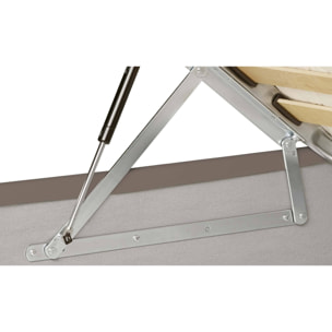 Letto matrimoniale Acrab, Letto contenitore con rivestimento in ecopelle, 100% Made in Italy, Apertura frontale, adatto per materasso Cm 160x200, Tortora