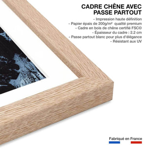 Affiche paysage tempête dans les alpes suisses Affiche + cadre en bois - Chêne