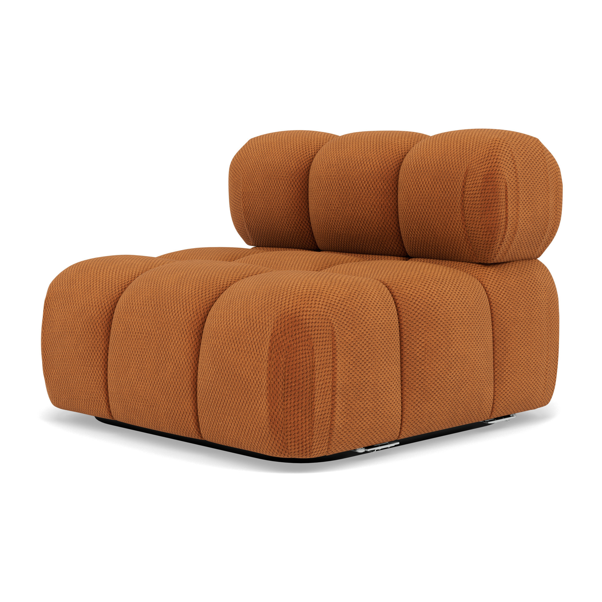 Ruby - module d'assise sans accoudoirs en velours texturé - Terracotta