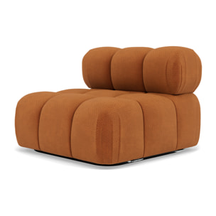 Ruby - module d'assise sans accoudoirs en velours texturé - Terracotta