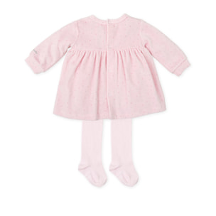 Vestido con leotardos . - Rosa