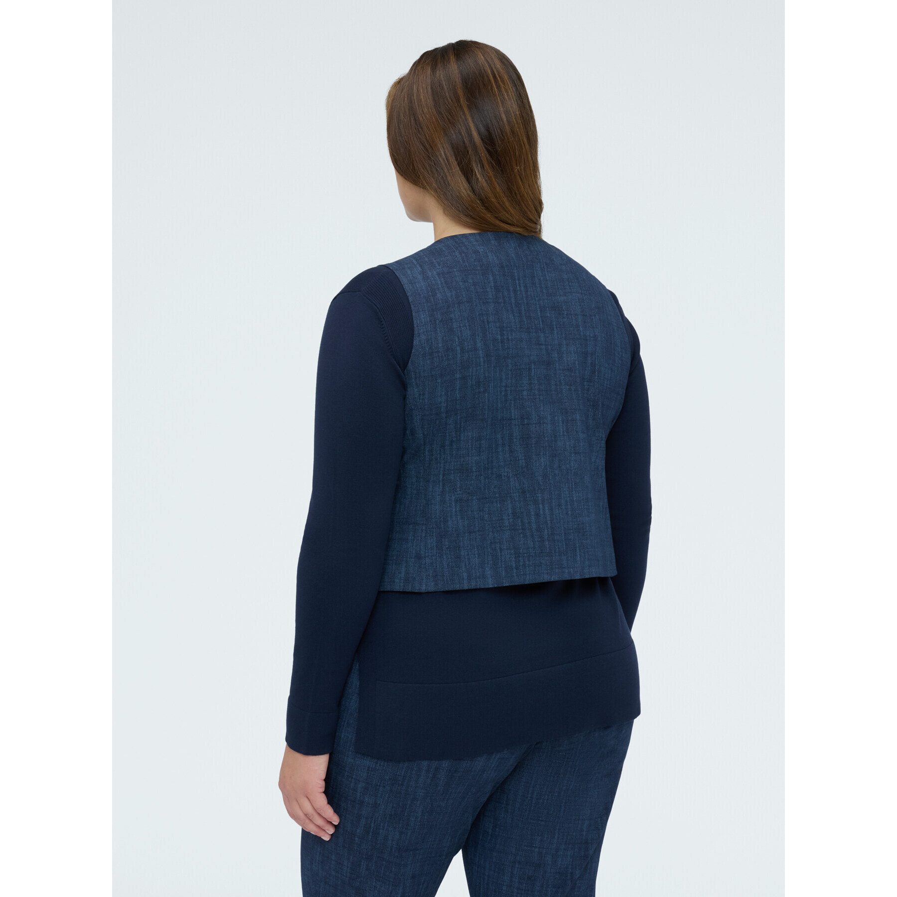 Fiorella Rubino - Gilet in Punto Milano con bottoni - Blu