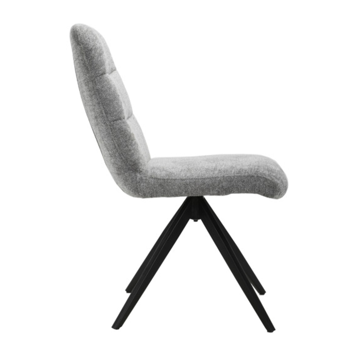 Chaise rotative 360° capitonnée en tissu et pieds métal - 3 coloris - LILA