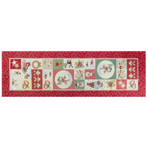 Runner Natalizio 40x140 cm Christmas Patchwork Gobelin Jacquard