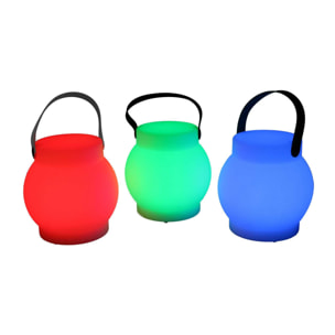 Lampada led in plastica ricaricabile multicolor tondo cmø15h15