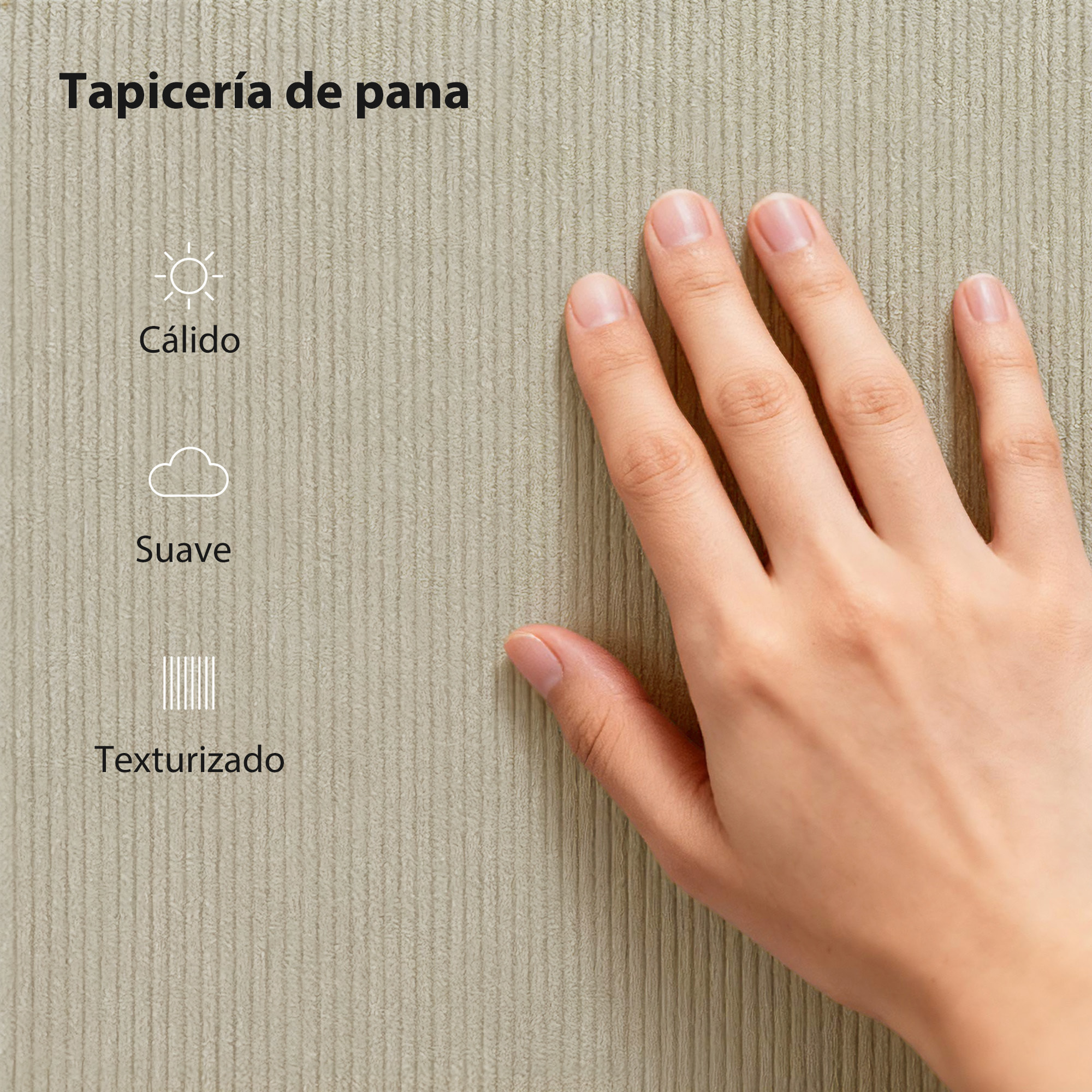 Somier 160x200 cm con Cabecero Ajustable, Estructura de Cama, Tapizado en Pana, Láminas de Madera, Fácil de Montar, Gris Claro