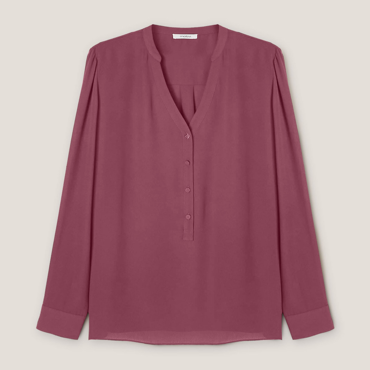 Motivi - Blusa fluida scollo alla serafino - Rosso