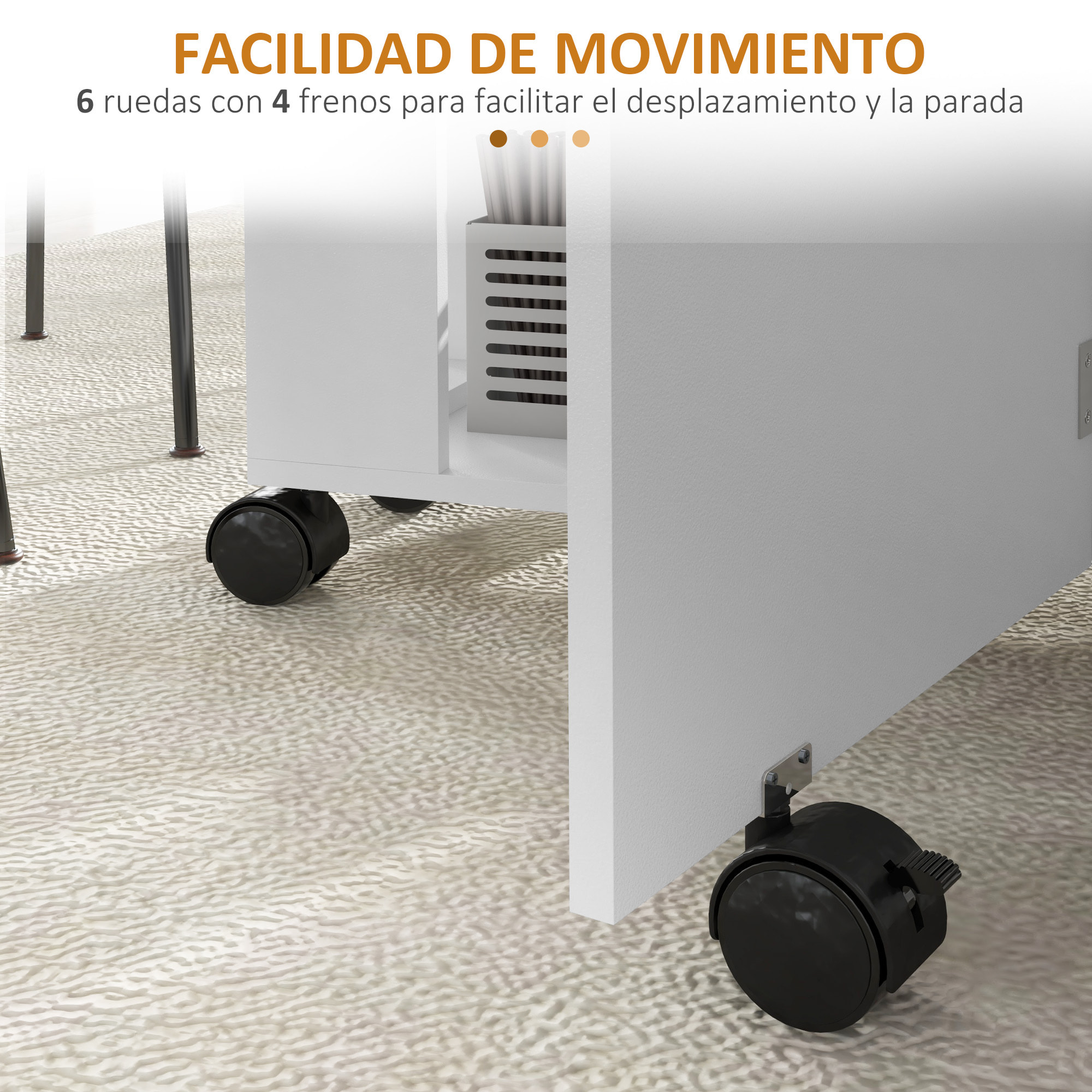 Mesa de Comedor Plegable Mesa de Cocina Moderno con Ruedas Laterales Abatibles y 2 Estantes Abiertos Carga 80 kg 120x60x77 cm Blanco