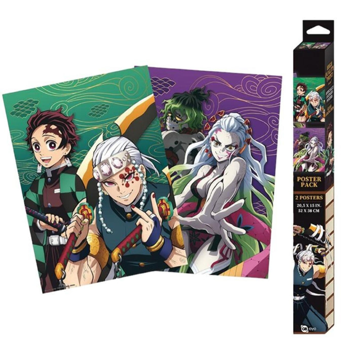 Demon Slayer Set 2 Posters Chibi 52 x 38 cm Gbeye