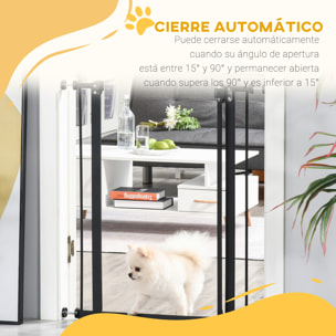 Barrera de Seguridad para Perros Extensible 74-80 cm para Puertas y Escaleras Puerta de Seguridad para Mascotas con Extensiones Montaje a Presión y Doble Bloqueo Negro