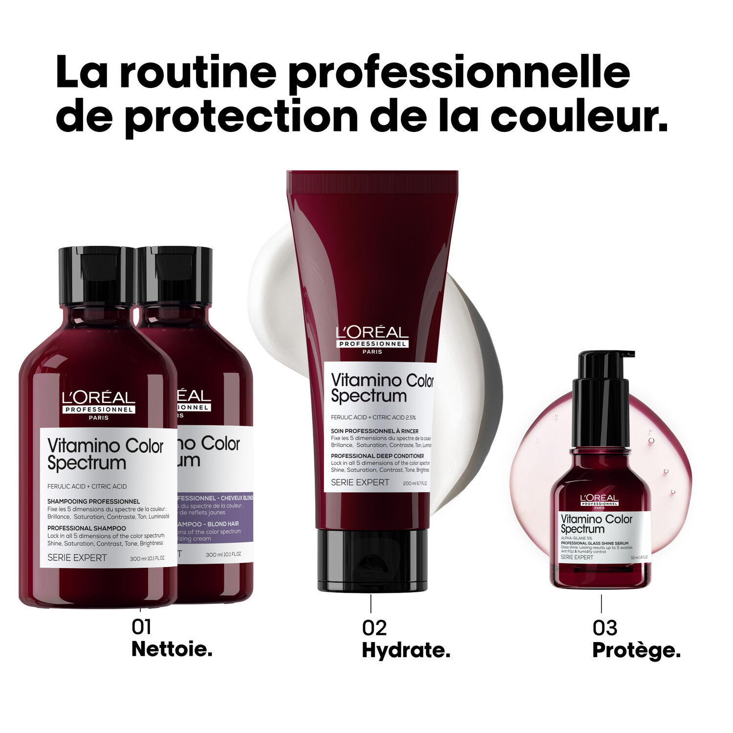 Série Expert Vitamino Color Spectrum - Shampoing Neutralisant Violet 300 ml