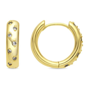 Pendientes acabado oro amarillo de 18k y Circonita Brillante