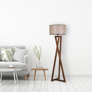 Lampadaire design bois et tissu CHLOE