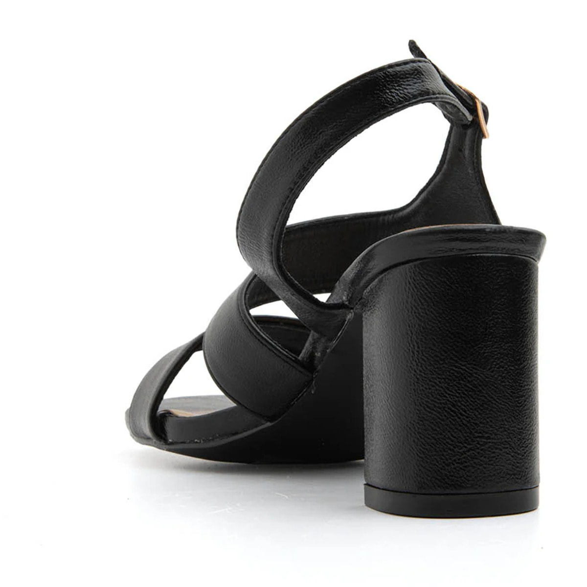 Sandalo con tacco largo e fascia sculpt - NERO