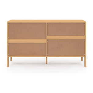 Commode Eve 6 tiroirs en cannage 140cm