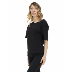 T-Shirt da donna scollo a V Earth Tones