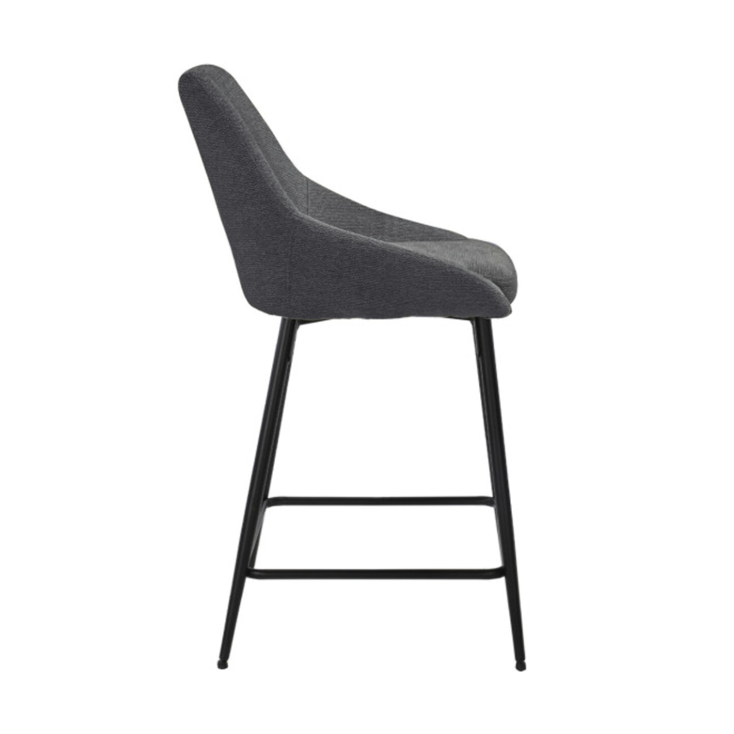 Chaise de bar en tissu avec pieds évasés en métal noir - MONDO