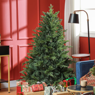 HOMCOM Albero di Natale 150 cm in Plastica Verde con Base in Metallo e 1309 Rami Ignifughi