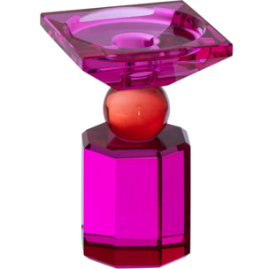J-Line bougeoir - verre - rouge Noël/fuchsia