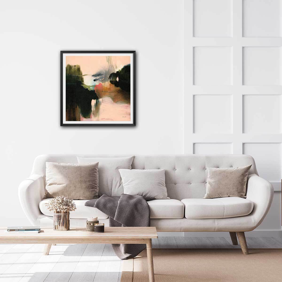 Affiche Texture brossée Affiche + cadre en bois - Noir