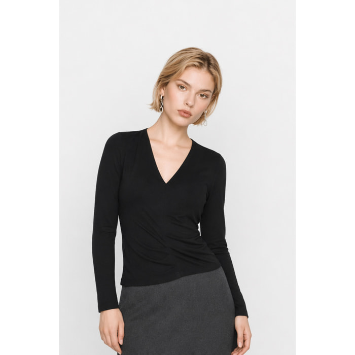 Kocca - Blusa aderente da donna in viscosa a maniche lunghe Donna