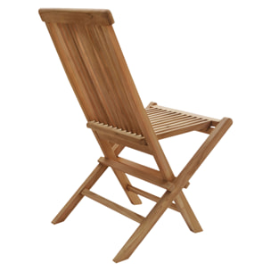 Lot de 8 chaises de jardin en teck LOMBOK
