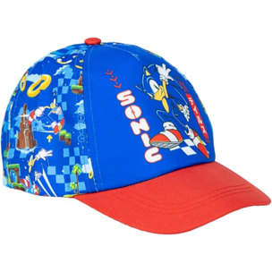 Gorra infantil con visera de sonic, azul, talla única unisex niños