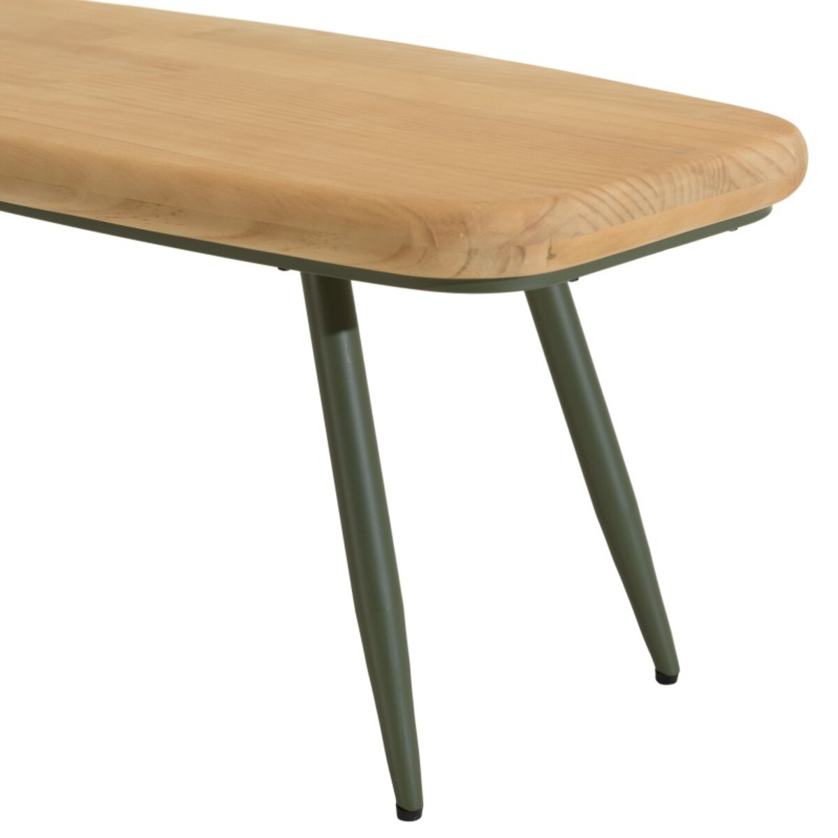 HELENA - Table basse PM plateau en pin pieds scandinaves métal vert