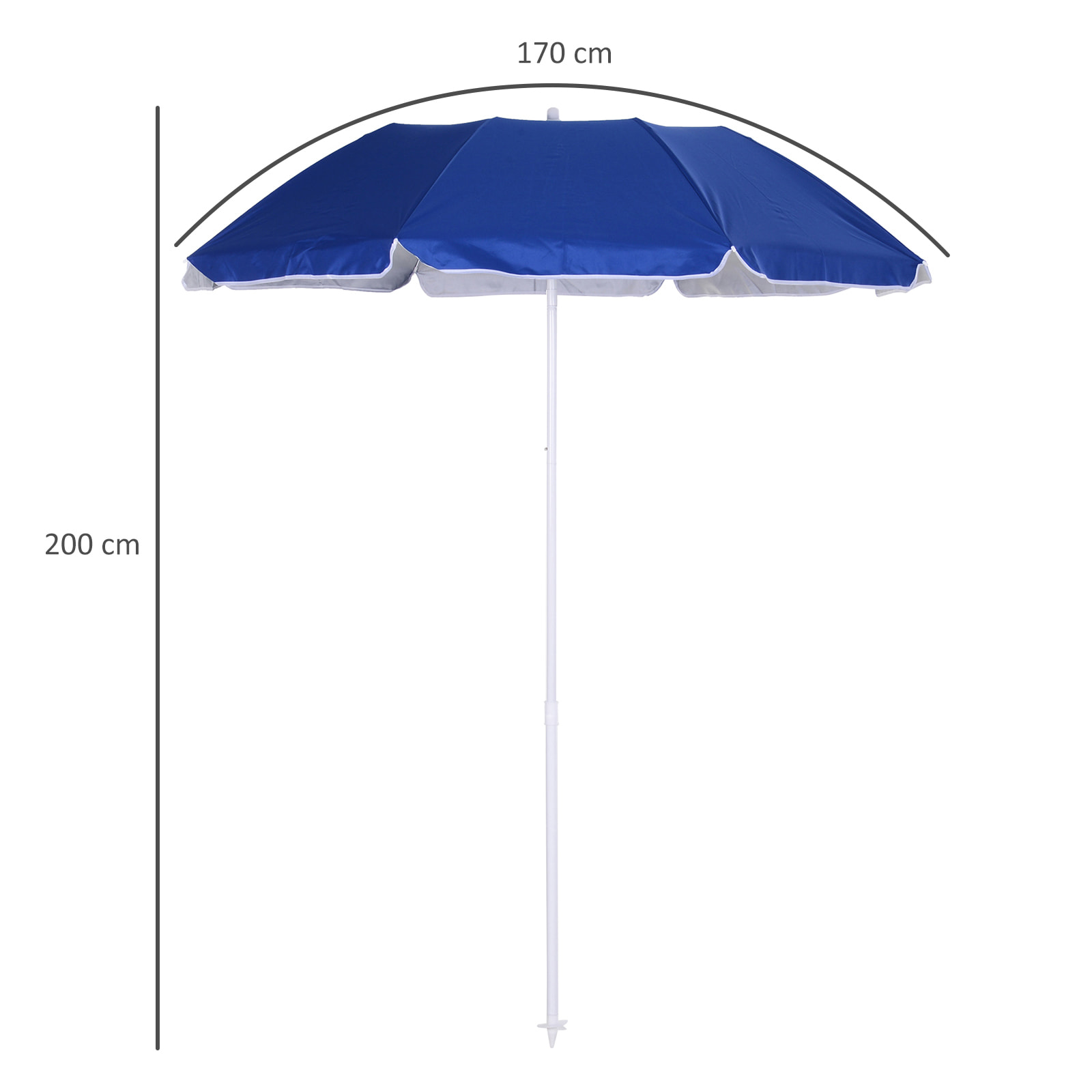 Parasol inclinable octogonal de plage Ø 150 cm