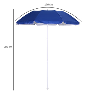 Parasol inclinable octogonal de plage Ø 150 cm