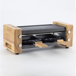 Raclette 2 Personas 2 en 1, Plancha Con Piedra Natural, 350 W.