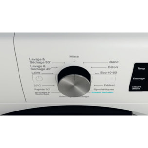 Lave linge séchant hublot WHIRLPOOL FFWDB864489BVFR - 8/6 kg - 1400 tr/min - Classe C - Moteur induction