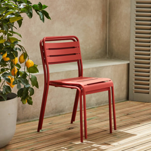 Table de jardin métal + 2 assises terracotta Amélia