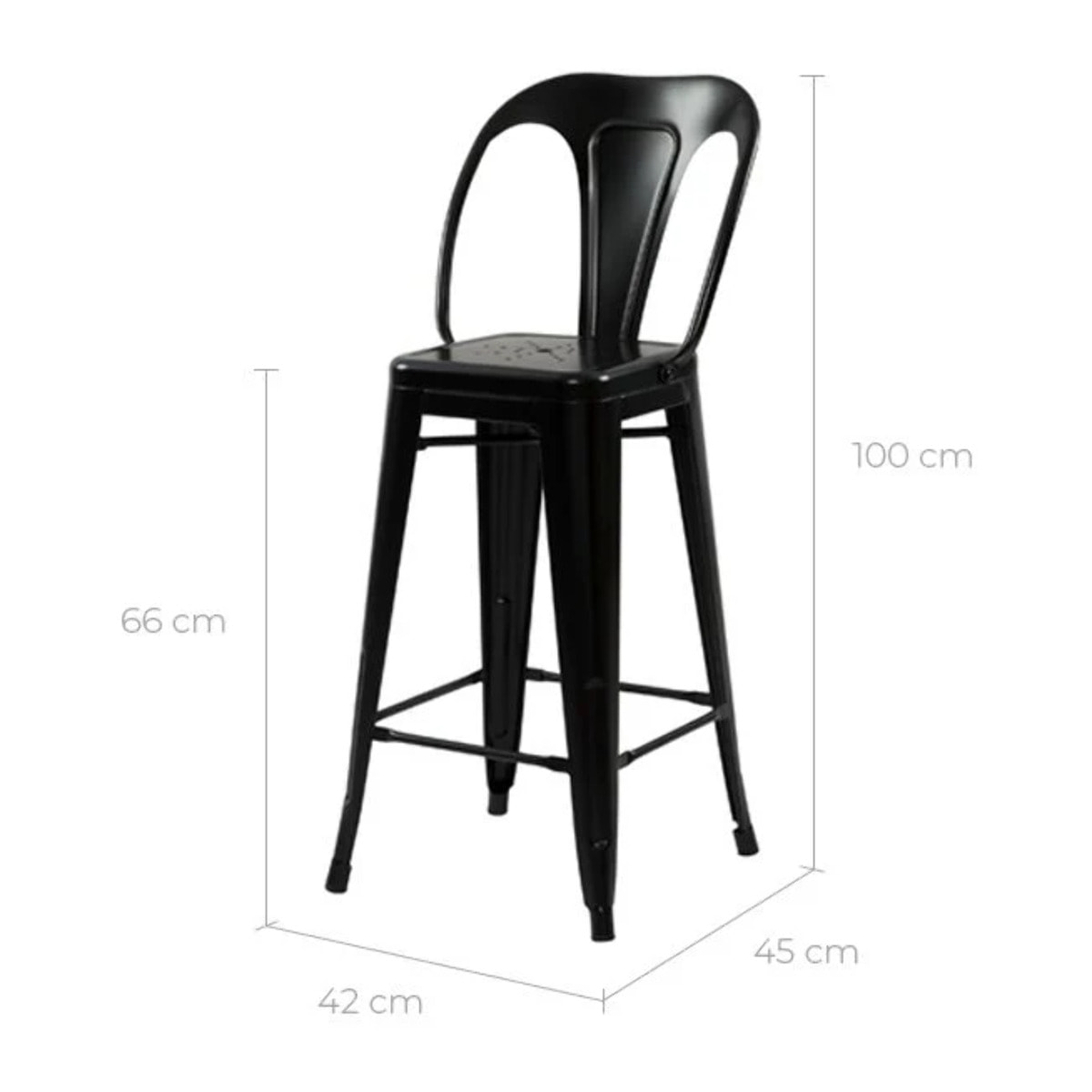 Lot de 2 chaises pour îlot central 67 cm en métal noir mat - Indus