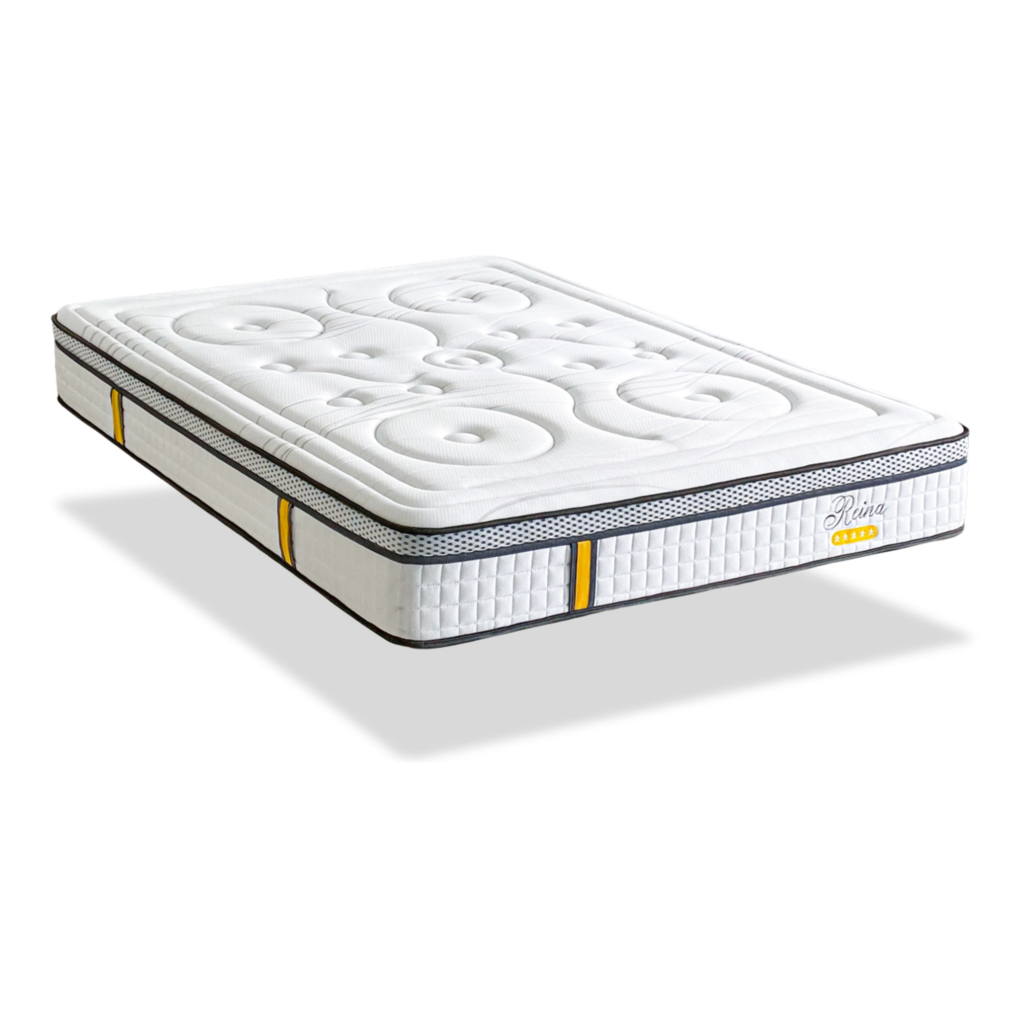 Ensemble Matelas Ressorts ensachés Reina 2.0 avec sommier en bois