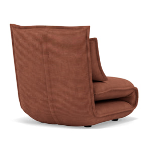 Candice - Banquette 1 place convertible clic-clac en velours côtelé - Terracotta
