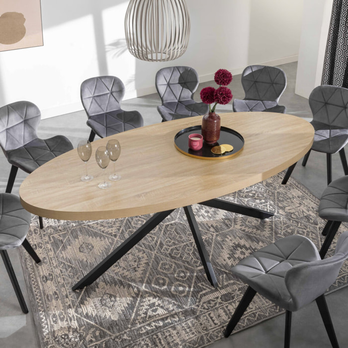 Tables à manger ovales Céleste pieds croisés