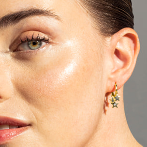 Pendientes de Circonita Brillante acabados en oro amarillo de 18K