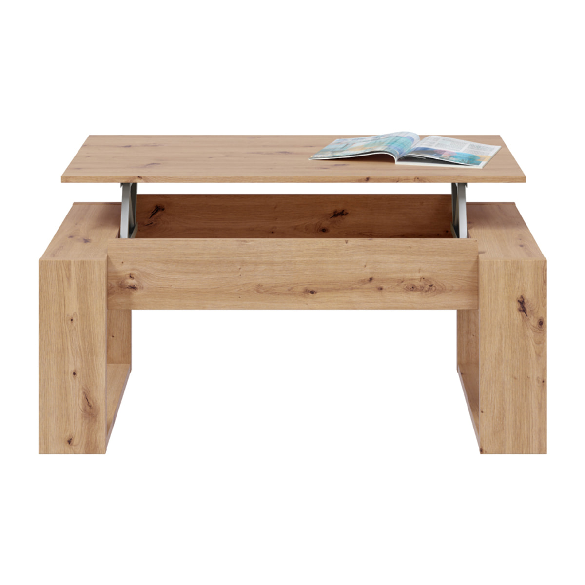 Mesa Centro Elevable 45x105x55 Cm Roble Nodi