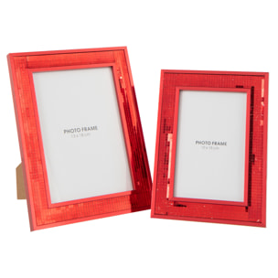 J-Line cadre photo Miroir - verre - rouge - large