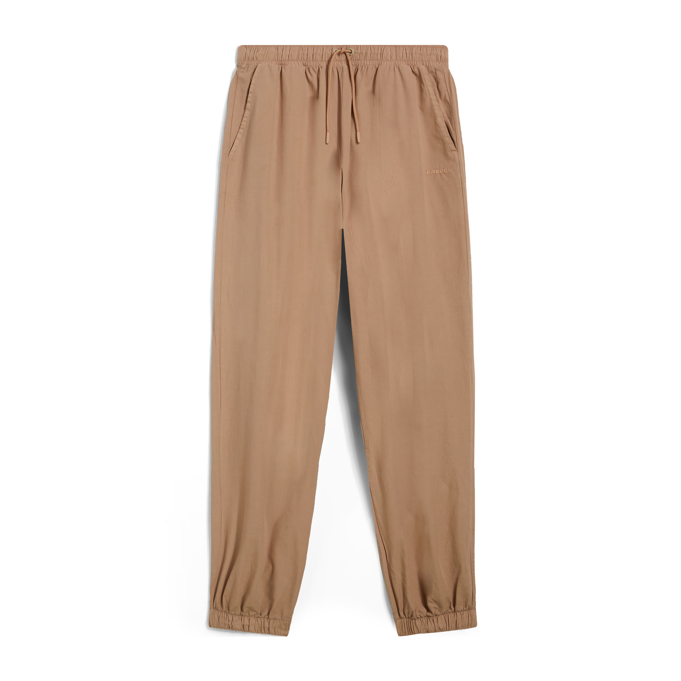 Pantaloni joggers donna in tessuto popeline tinto in capo