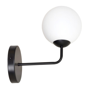 Lampada da parete PREGOS in metallo nero e vetro