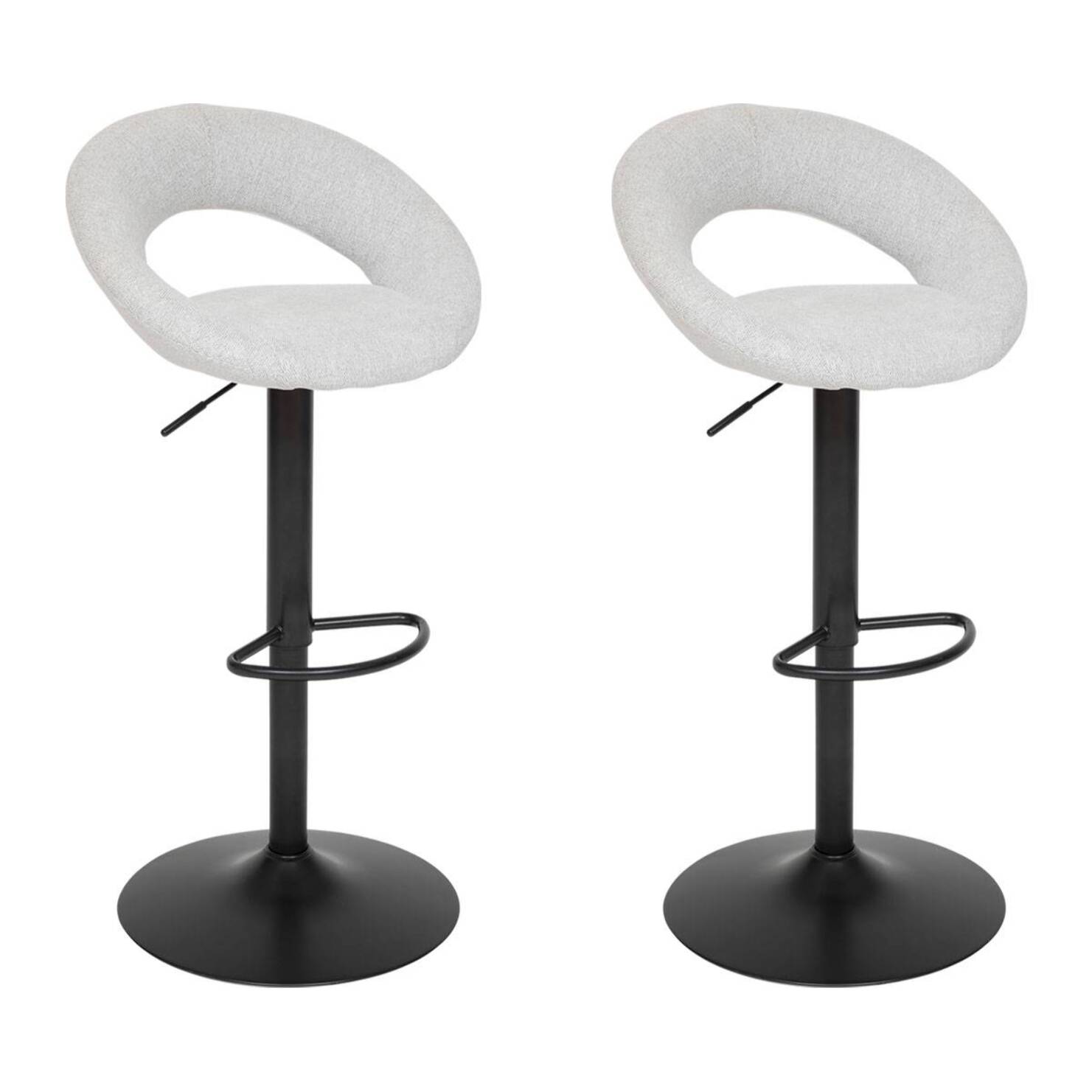 Lot de 2 tabourets de bar "Sasha" gris