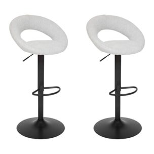 Lot de 2 tabourets de bar "Sasha" gris