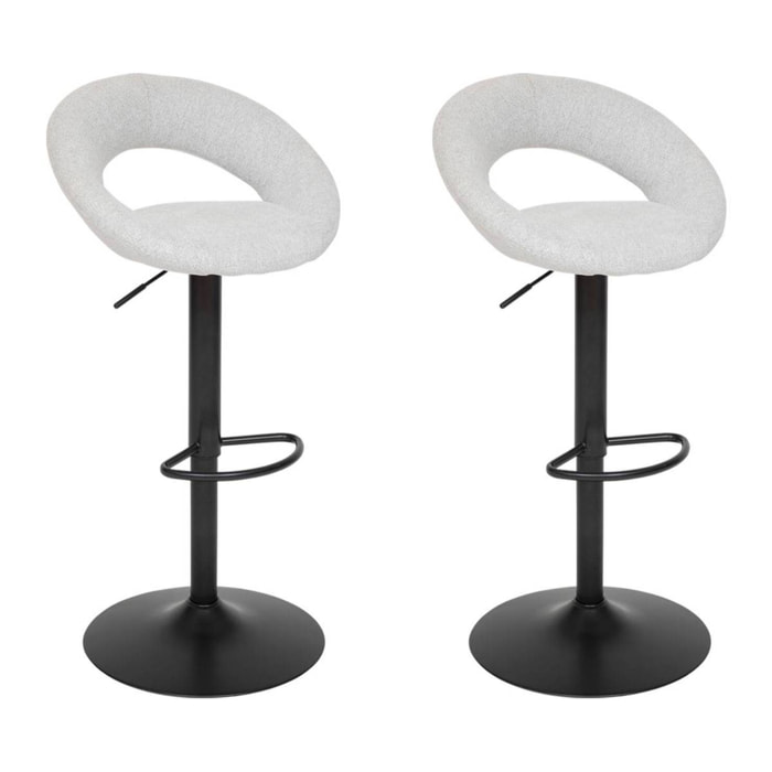 Lot de 2 tabourets de bar "Sasha" gris