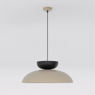 Lampada a sospensione Mega in acciaio moka beige
