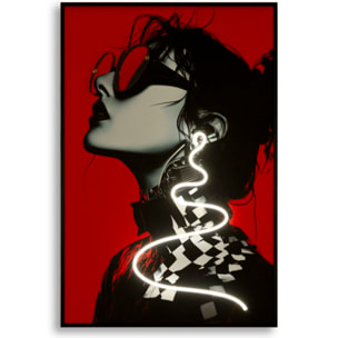 STAMPA C/LED SU TELA PSYCO -B- CM 60X3,5X90 (APPLICAZIONE 3D ACRILICO)