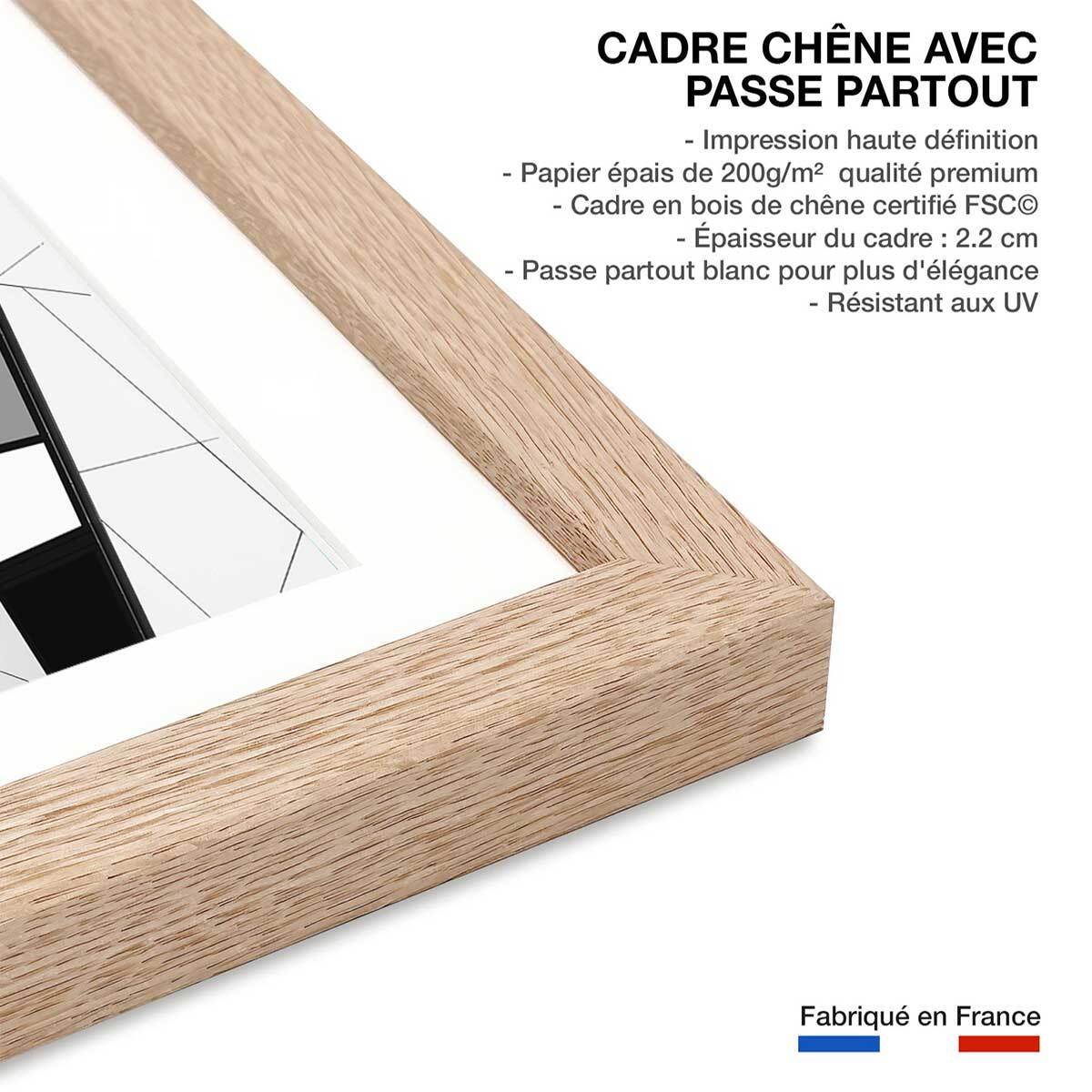 Affiche design detail puzzle Affiche sous cadre bois
