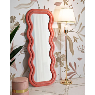 SPECCHIO DA MURO EMILY VELLUTO ROSA CM 60X6X160 (MISURA SPECCHIO CM 42X144)